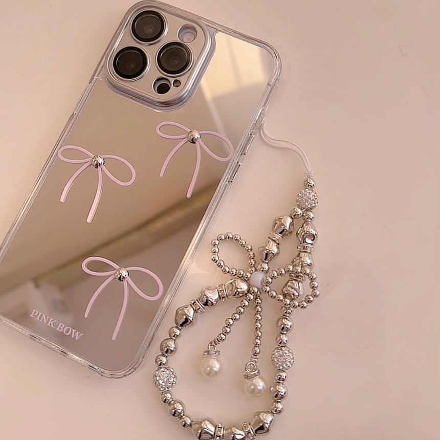 Bow Mirrored Phone Case - iPhone 15 Pro Max / 15 Pro / 15 Plus / 15 / 14 Pro Max / 14 Pro / 14 Plus / 14 / 13 Pro Max / 13 Pro / 13 / 13 mini / 12 Pro Max / 12 Pro / 12 / 12 mini / 11 Pro Max / 11 Pro / 11 SpreePicky