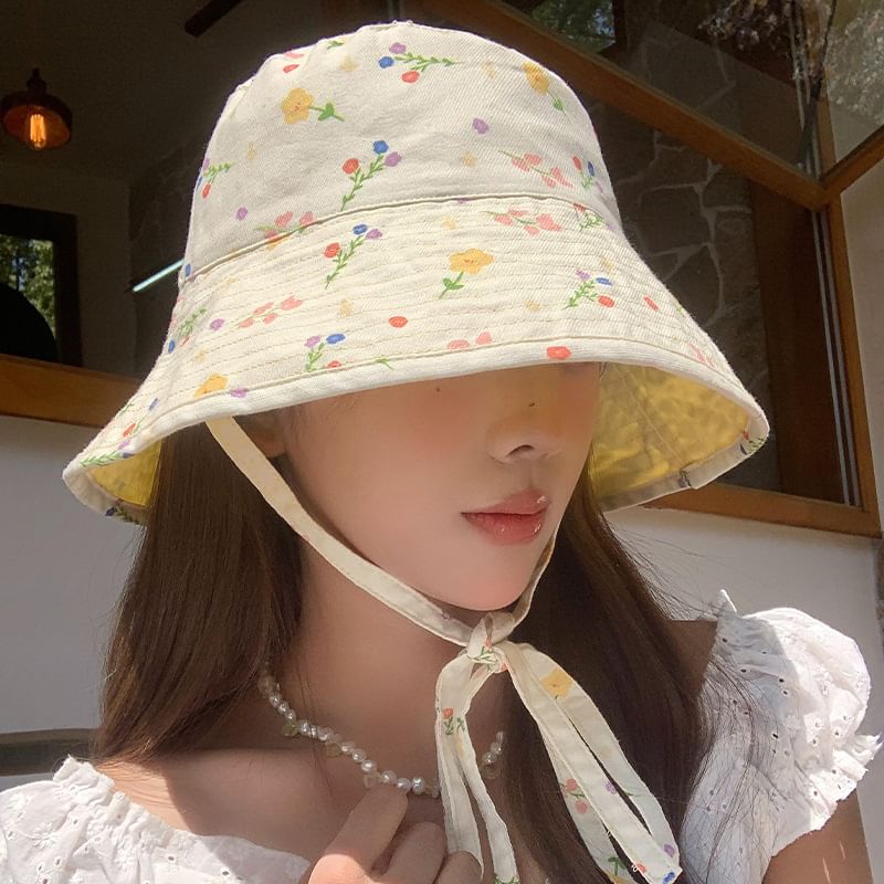 Floral Print Bucket Hat SpreePicky