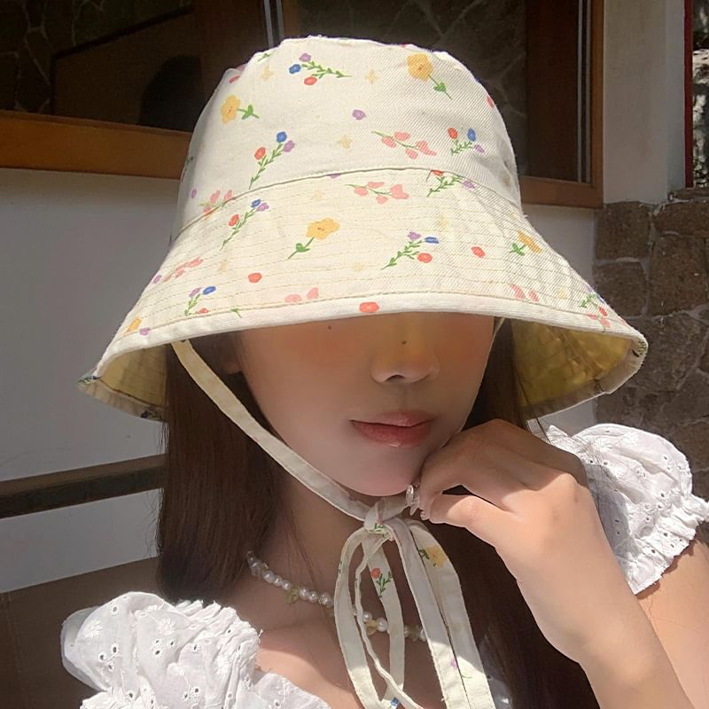 Floral Print Bucket Hat SpreePicky