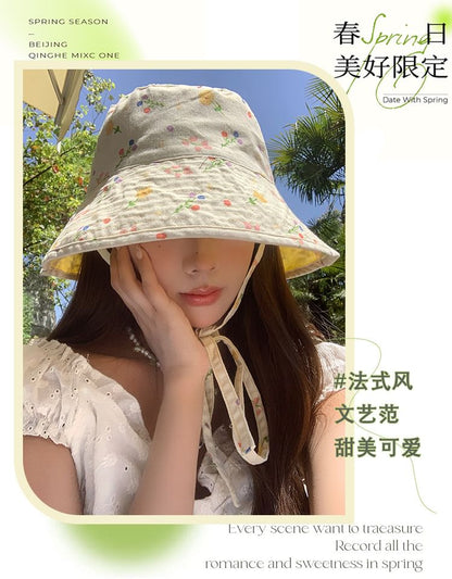 Floral Print Bucket Hat SpreePicky