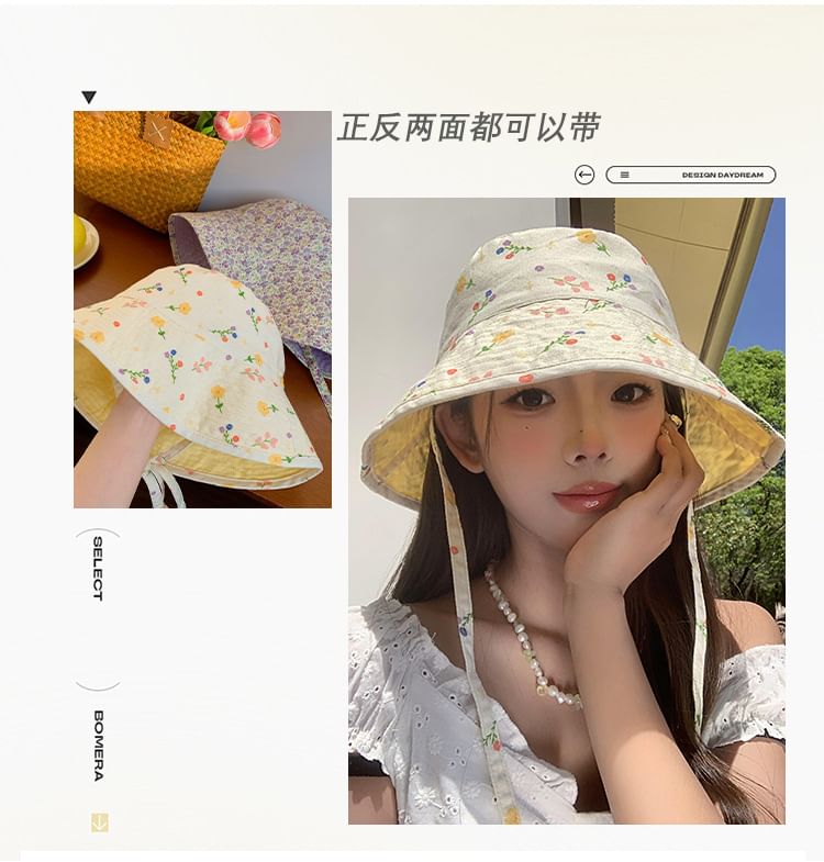 Floral Print Bucket Hat SpreePicky