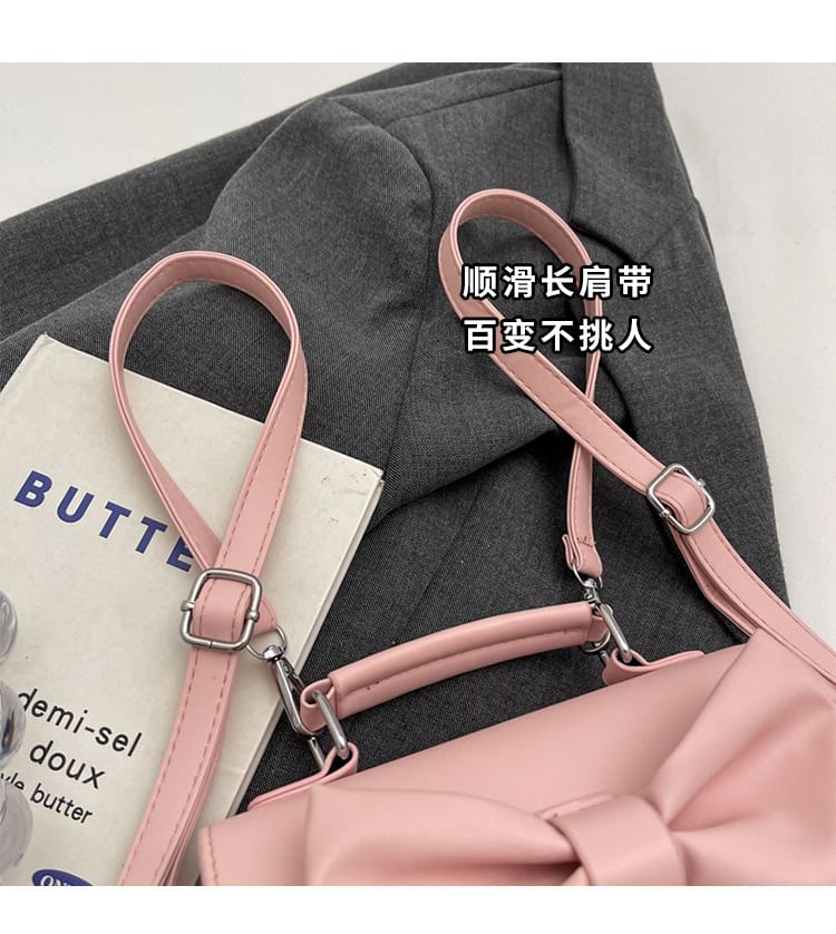 Bow Flap Faux Leather Flap Backpack SpreePicky