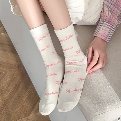 Lettering Socks / Striped Socks / Bow Print Socks SpreePicky