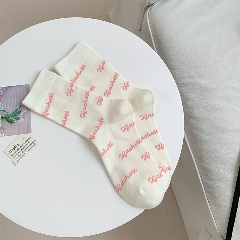 Lettering Socks / Striped Socks / Bow Print Socks SpreePicky