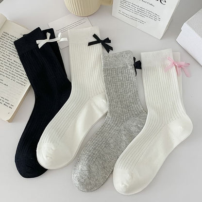 Plain Bow Socks SpreePicky