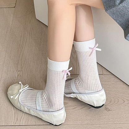 Plain Bow Socks SpreePicky