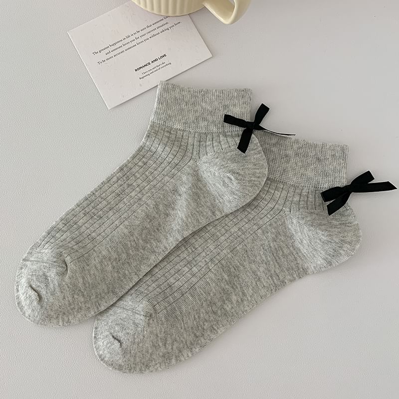 Plain Ribbed Bow Socks SpreePicky