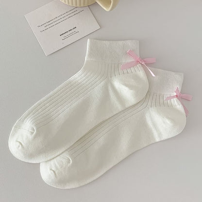 Plain Ribbed Bow Socks SpreePicky