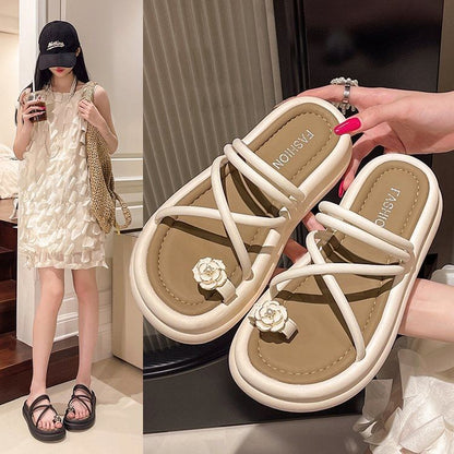 Toe Loop Strappy Platform Slide Sandals SpreePicky