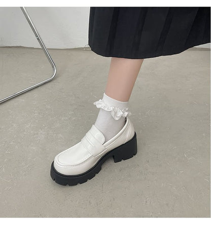 Platform Block-Heel Mary Jane Loafers SpreePicky