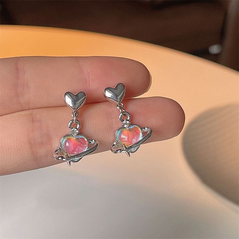 Heart Planet Alloy Drop Earring mySite