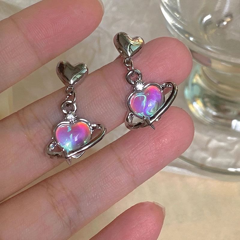 Heart Planet Alloy Drop Earring mySite