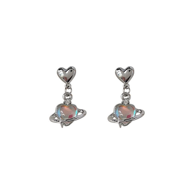 Heart Planet Alloy Drop Earring mySite