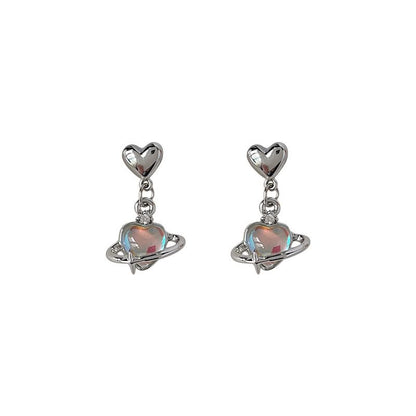 Heart Planet Alloy Drop Earring mySite