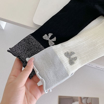 Bow Glitter Short Socks mySite