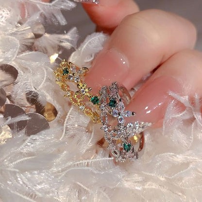 Butterfly Rhinestone Layered Ring SpreePicky