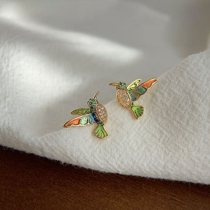 Bird Rhinestone Ear Stud SpreePicky