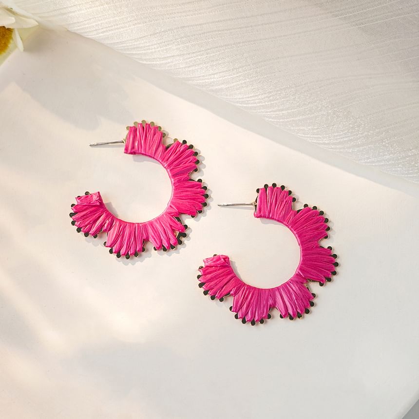 Floral Open Hoop Earring SpreePicky