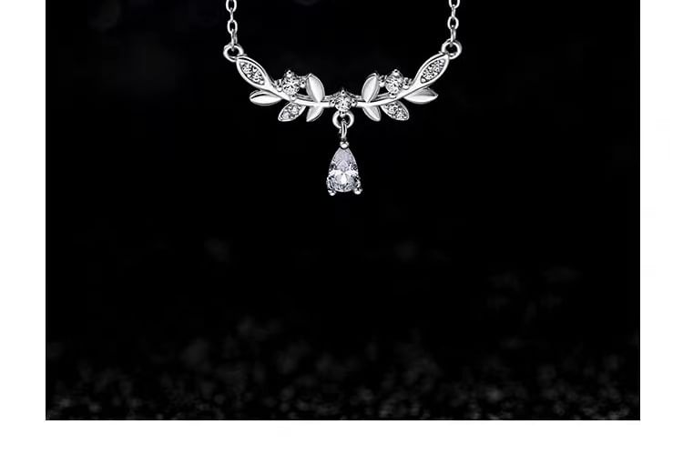 925 Sterling Silver Rhinestone Wheat Necklace SpreePicky