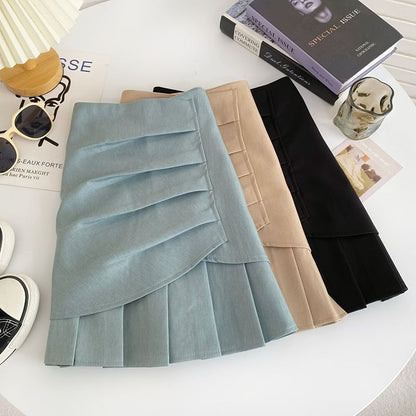 Plain Pleated A-Line Skirt mySite