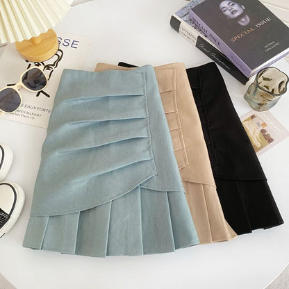 Plain Pleated A-Line Skirt mySite