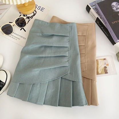 Plain Pleated A-Line Skirt mySite