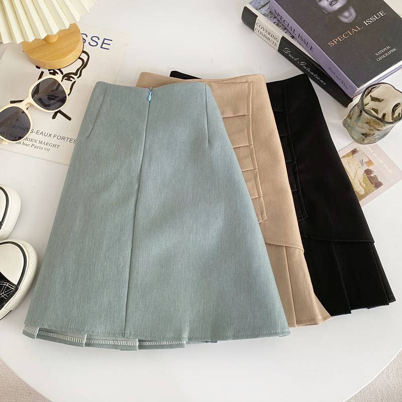 Plain Pleated A-Line Skirt mySite