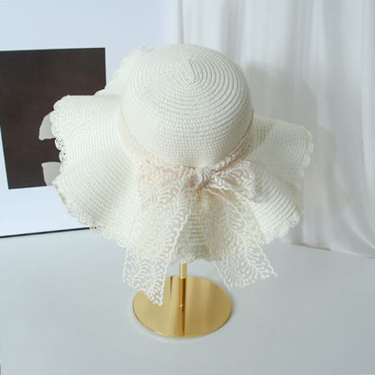 Lace Bow Straw Hat SpreePicky