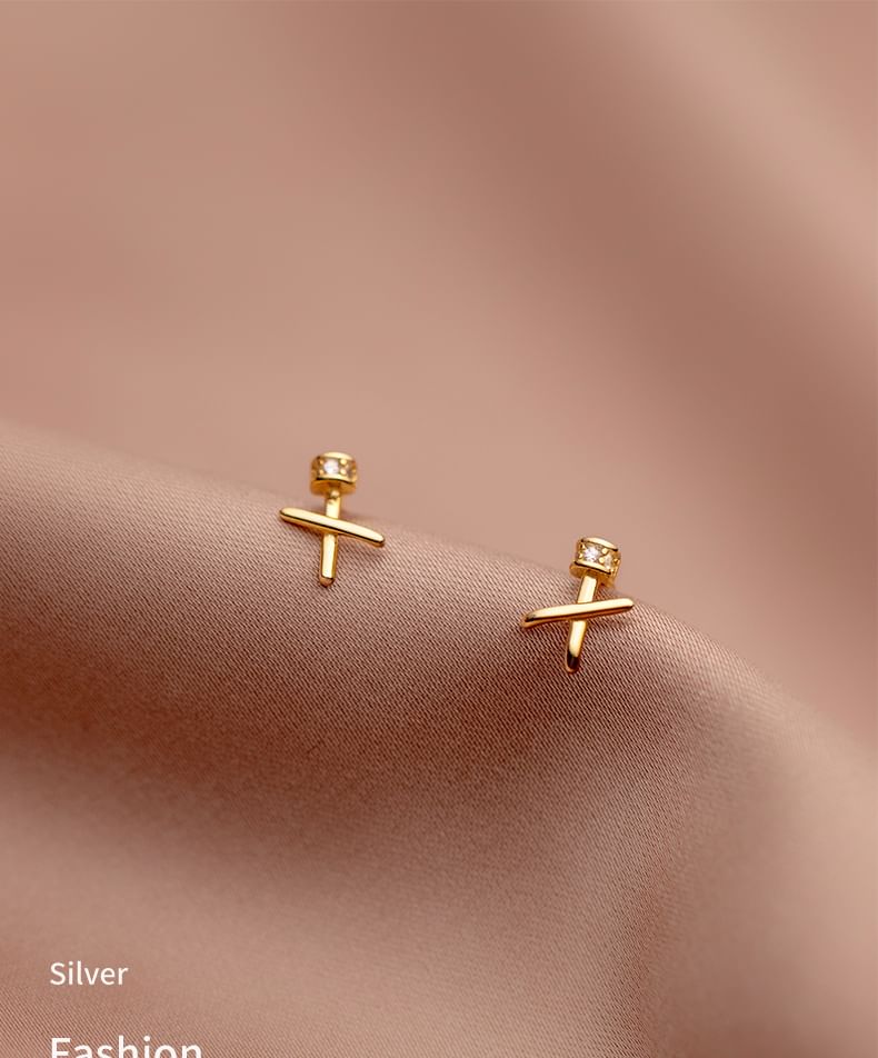 Cross S925 Sterling Silver Stud Earring SpreePicky