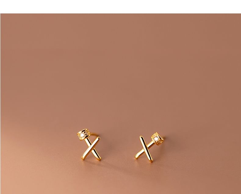 Cross S925 Sterling Silver Stud Earring SpreePicky