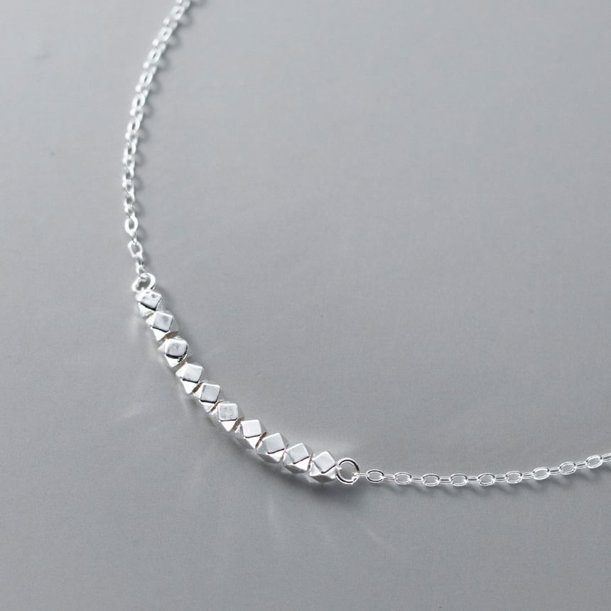 Geometric Bead S925 Sterling Silver Anklet SpreePicky