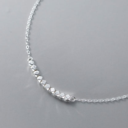 Geometric Bead S925 Sterling Silver Anklet SpreePicky