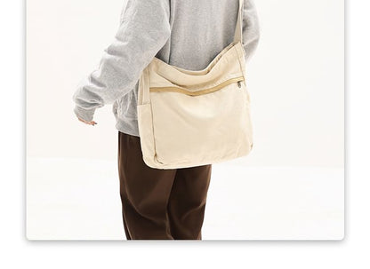 Multi-Pocket Canvas Crossbody Bag mySite