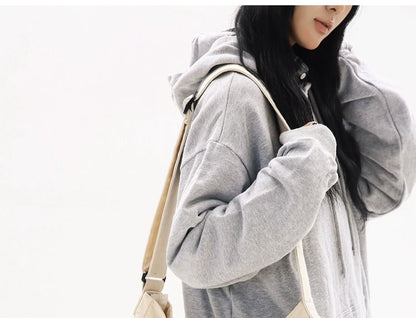 Multi-Pocket Canvas Crossbody Bag mySite