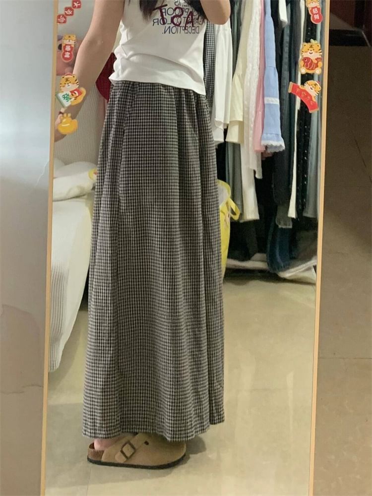 High Rise Plaid Wide Leg Pants SpreePicky