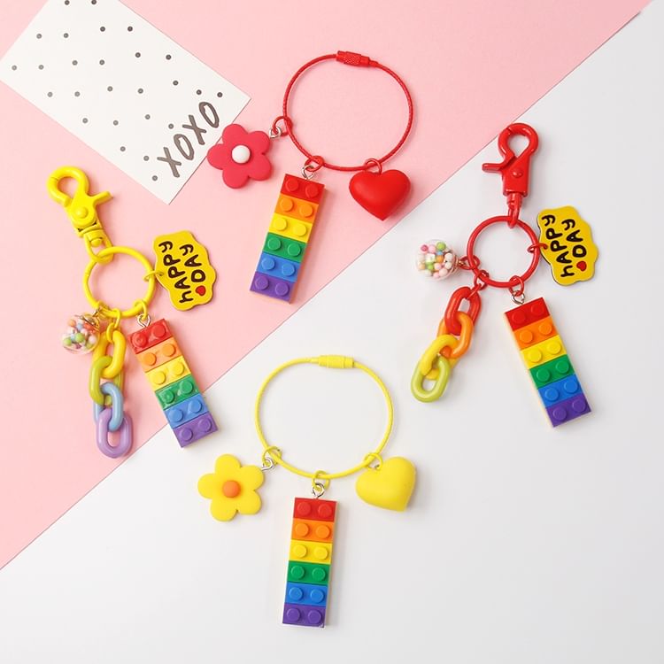 Multicolor Brick Bag Charm / Key Ring SpreePicky