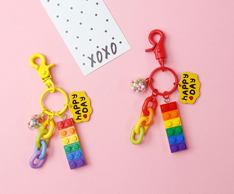 Multicolor Brick Bag Charm / Key Ring SpreePicky