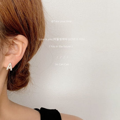 Rhinestone Lettering Ear Stud SpreePicky