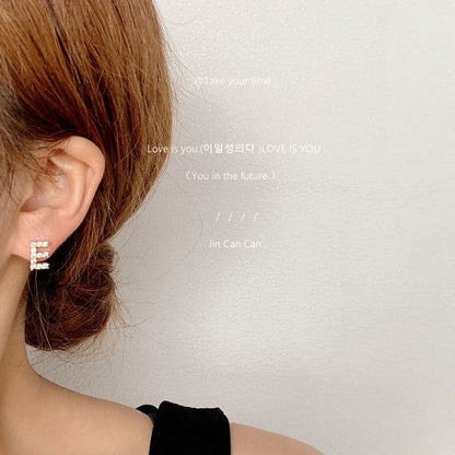 Rhinestone Lettering Ear Stud SpreePicky