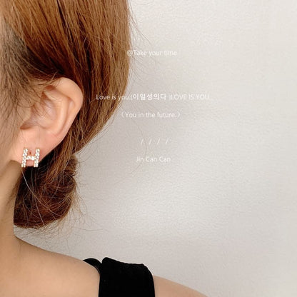 Rhinestone Lettering Ear Stud SpreePicky