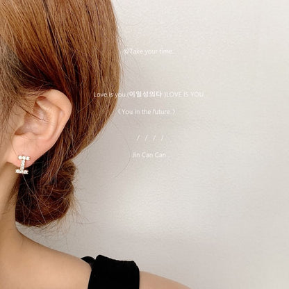 Rhinestone Lettering Ear Stud SpreePicky