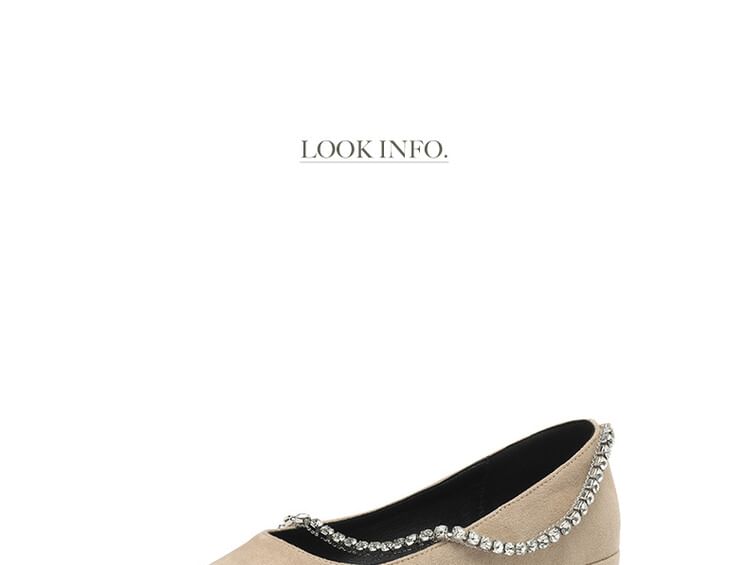 Pointed Toe Rhinestone Faux Suede Pumps SpreePicky