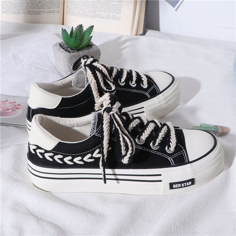 Lace-Up Colorblock Sneakers SpreePicky