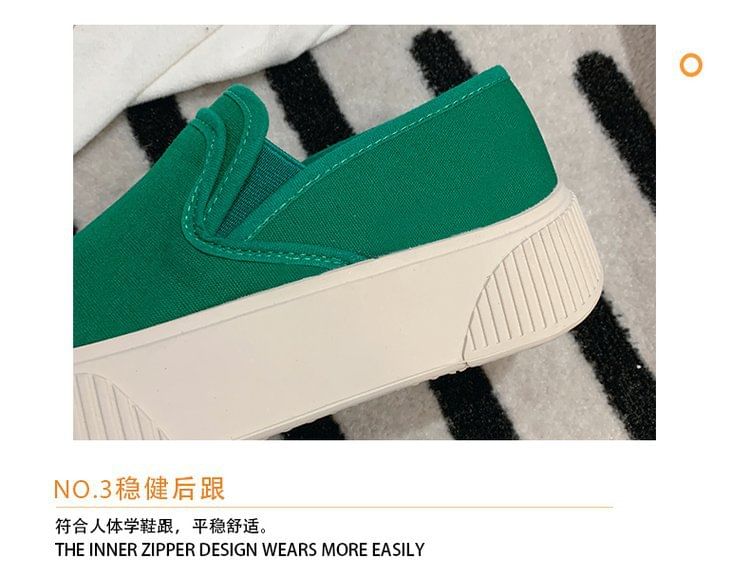 Canvas Colorblock Platform Slip-Ons SpreePicky