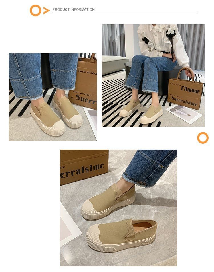 Canvas Colorblock Platform Slip-Ons SpreePicky