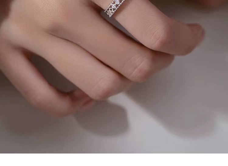 Rhinestone Perforated Ring SpreePicky