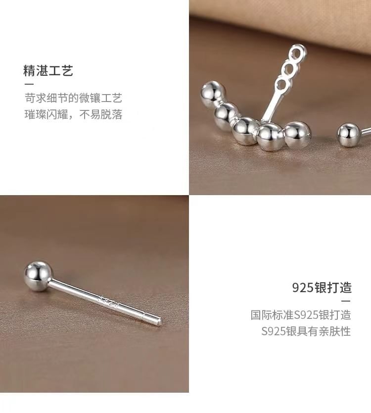 Sterling Silver Ball Ear Jacket SpreePicky