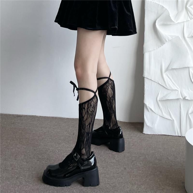 Lace Lace-Up Socks SpreePicky