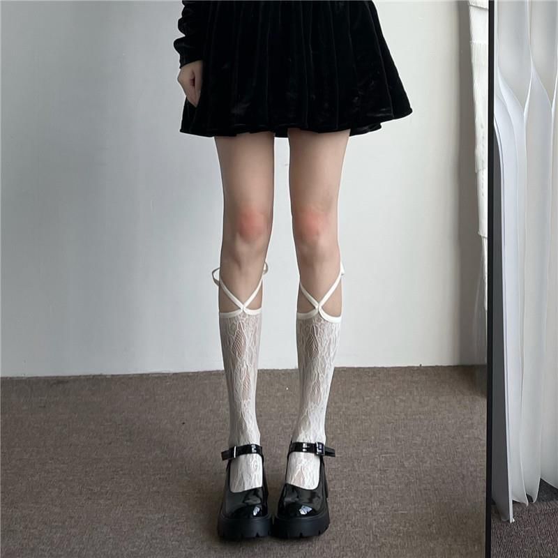 Lace Lace-Up Socks SpreePicky