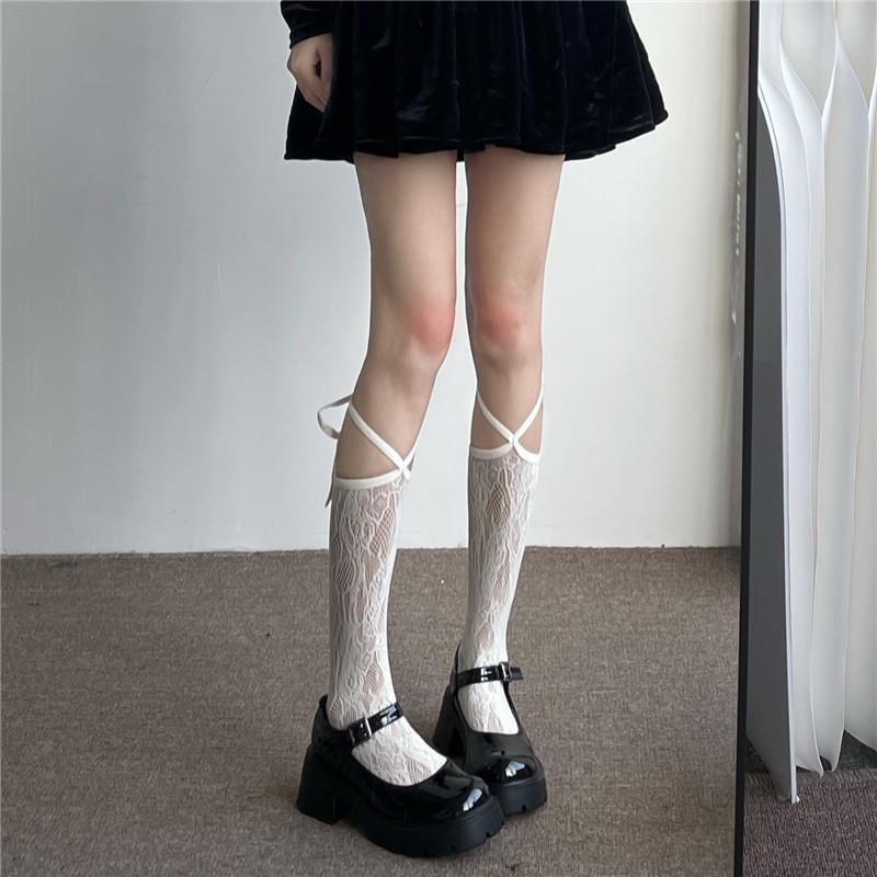 Lace Lace-Up Socks SpreePicky